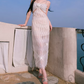 Robe de bal de princesse bustier à volants en satin long, robe de soirée C8117