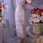 Robe de bal de princesse bustier à volants en satin long, robe de soirée C8117
