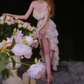 Vibrant Spaghetti Straps Beaded Prom Dress Ruffles Sheath Slit Evening Dress C9152