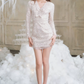 Mini robe de soirée en satin, sans bretelles, sans manches, ligne a, simple, C899