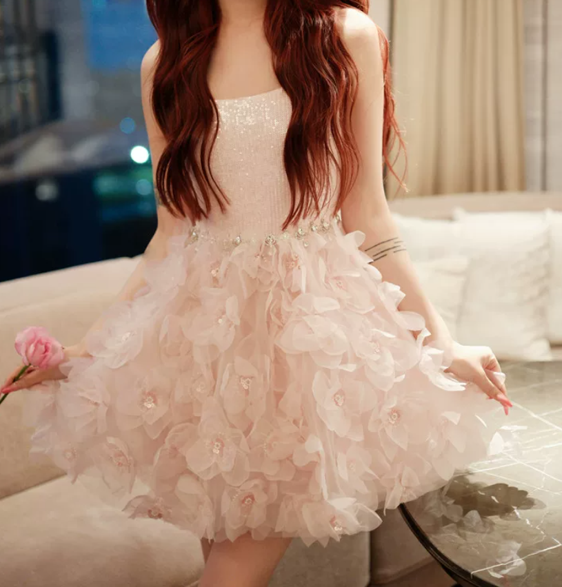 Mini robe de soirée en satin, sans bretelles, sans manches, ligne a, simple, C899