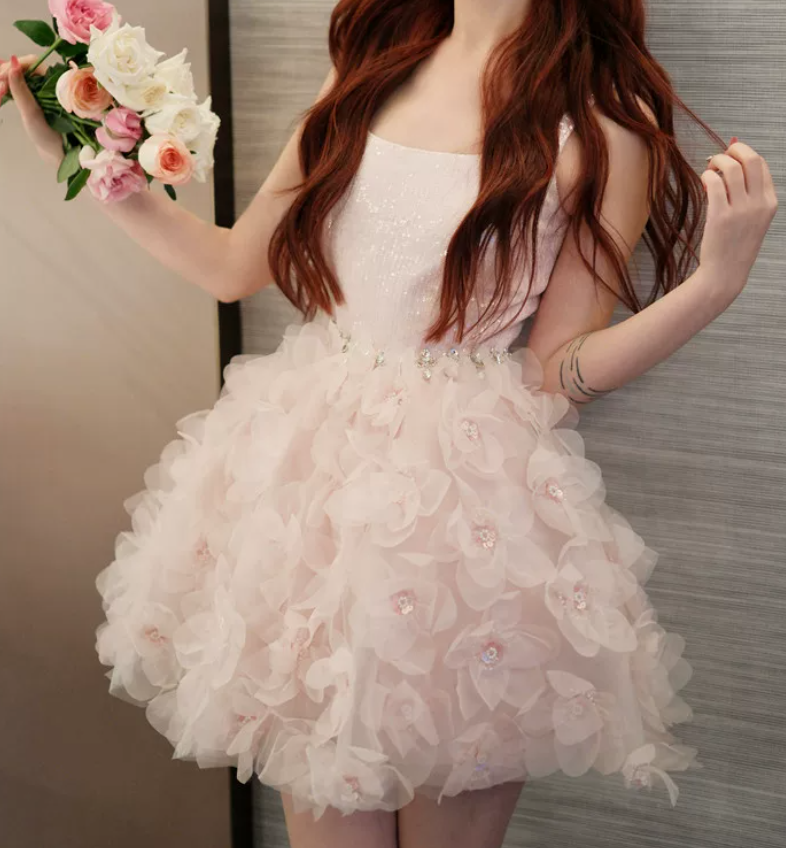 Mini robe de soirée en satin, sans bretelles, sans manches, ligne a, simple, C899