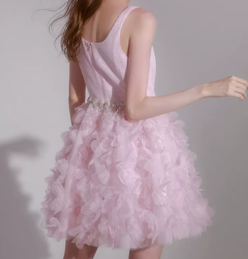 Mini robe de soirée en satin, sans bretelles, sans manches, ligne a, simple, C899