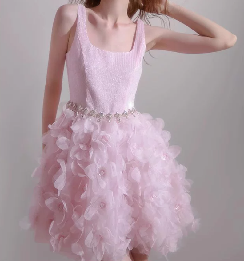 Mini robe de soirée en satin, sans bretelles, sans manches, ligne a, simple, C899