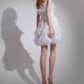 Chic Halter Neck White Homecoming Dress Feather Beaded A-Line Party Dress C9157