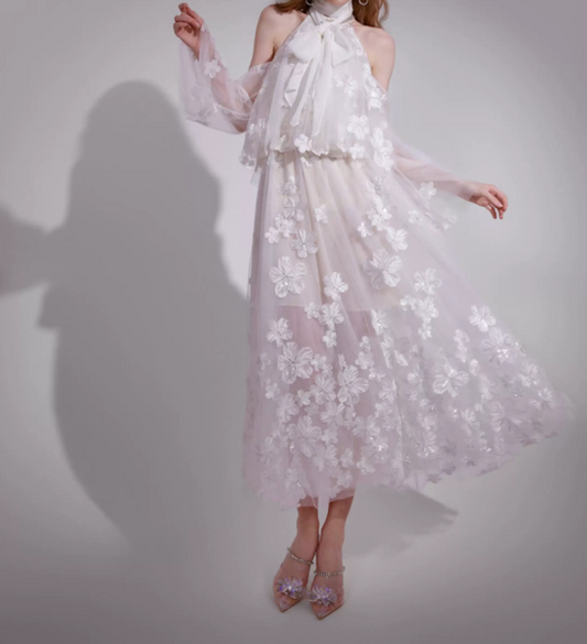 Robe de bal de princesse bustier à volants en satin long, robe de soirée C8117