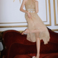 Glittering Halter Neck Gold Prom Dress Sequins Crystals A-Line Evening Dress C9161
