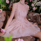 Sweet Spaghetti Straps Pink Homecoming Dress Sequins A-Line Party Dress C9162
