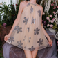 Classical Halter Neck Beige Homecoming Dress Sequins Tulle A-Line Party Dress C9163