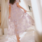 Charming V Neck Purple Prom Dress Sequins Floral A-Line Evening Dress C9164