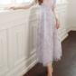 Charming V Neck Purple Prom Dress Sequins Floral A-Line Evening Dress C9164