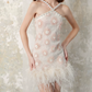 Cute Halter Neck Pink Homecoming Dress Pearls Feather Sheath Party Dress C9165