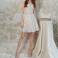 Sparkly Halter Neck Beaded Homecoming Dress Beige Sequins A-Line Party Dress C9167