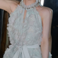 Trendy Halter Neck Appliques Homecoming Dress Sequins A-Line Party Dress C9168