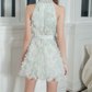 Trendy Halter Neck Appliques Homecoming Dress Sequins A-Line Party Dress C9168