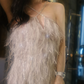 Mini robe de soirée en satin, sans bretelles, sans manches, ligne a, simple, C899