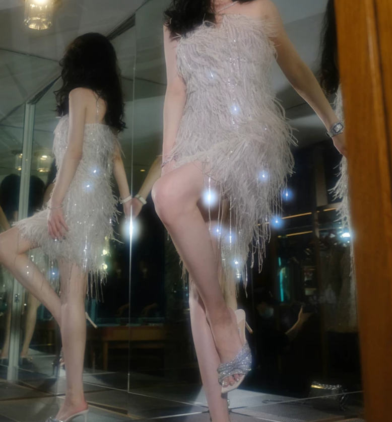 Mini robe de soirée en satin, sans bretelles, sans manches, ligne a, simple, C899