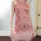 Mini robe de soirée en satin, sans bretelles, sans manches, ligne a, simple, C899