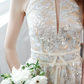 Vintage Halter Neck Champagne Prom Dress Sequins A-Line Evening Dress C9173