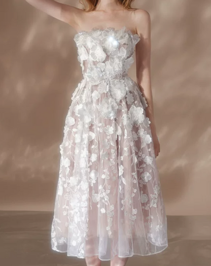 Robe de bal de princesse bustier à volants en satin long, robe de soirée C8117