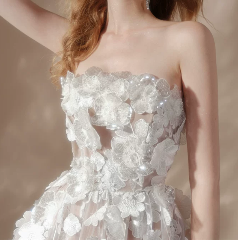 Robe de bal de princesse bustier à volants en satin long, robe de soirée C8117