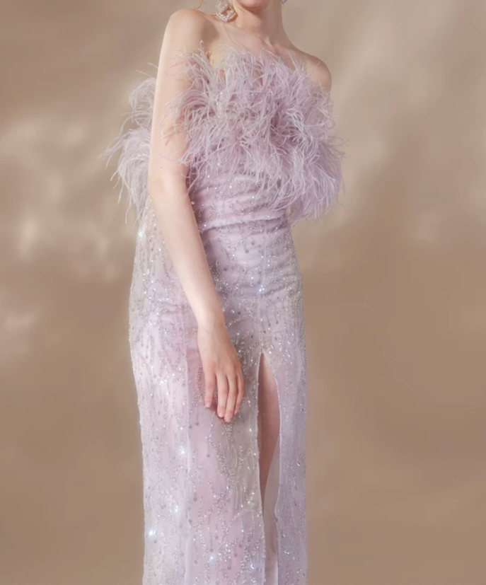 Robe de bal de princesse bustier à volants en satin long, robe de soirée C8117