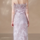 Robe de bal de princesse bustier à volants en satin long, robe de soirée C8117