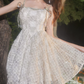 Glittering Spaghetti Straps White Homecoming Dress Beading A-Line Party Dress C9182
