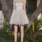 Glittering Spaghetti Straps White Homecoming Dress Beading A-Line Party Dress C9182