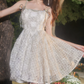 Glittering Spaghetti Straps White Homecoming Dress Beading A-Line Party Dress C9182