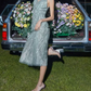Gorgeous Spaghetti Straps Prom Dress Sequins Slit Sheath Evening Dress C9184