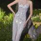 Gorgeous Spaghetti Straps Prom Dress Sequins Slit Sheath Evening Dress C9184