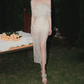 Alluring Strapless White Slit Prom Dress Sequins Feather Sheath Evening Dress C9185