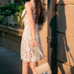 Chic Halter Neck White Homecoming Dress Appliques Sheath Party Dress C9187