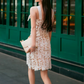 Chic Halter Neck White Homecoming Dress Appliques Sheath Party Dress C9187