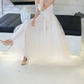 Elegant Spaghetti Straps Prom Dress White Sequins A-Line Evening Dress C9189