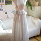 Chic Jewel Neck Pastel Blue Prom Dress Floral Ruffles A-Line Evening Dress C9191