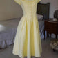 Cute Jewel Neck Yellow Homecoming Dress Short Sleeve A-Line Party Dress C9193