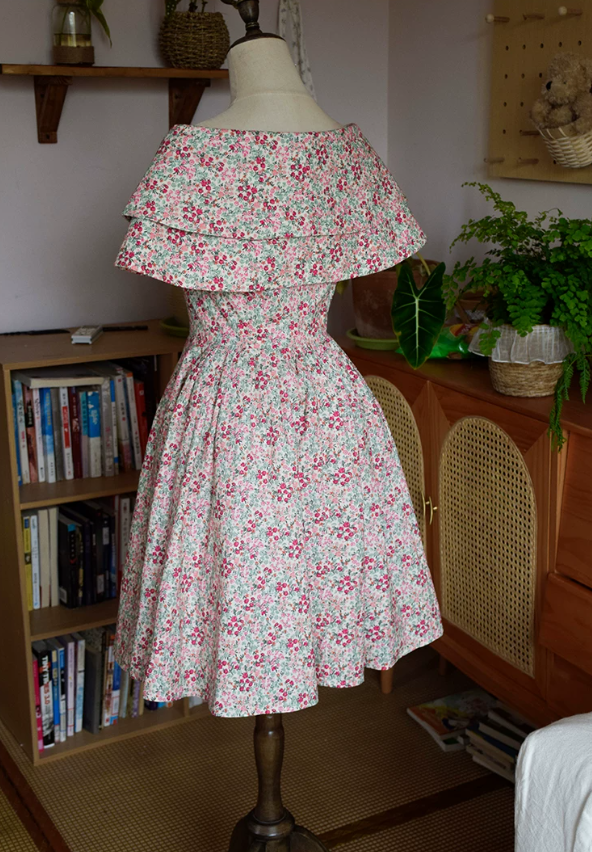 Cute Off-Shoulder Homecoming Dress Floral A-Line Party Dress C9197