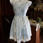 Ornate Lapel Collar Bow Homecoming Dress Floral A-Line Party Dress C9200