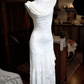 Superbe robe de mariée sirène bustier en satin et tulle, longue et en dentelle, C4563