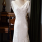 Superbe robe de mariée sirène bustier en satin et tulle, longue et en dentelle, C4563