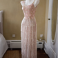 Glittering Spaghetti Straps Pink Prom Dress Floral Sequins Tassel Mermaid Evening Dress C9205