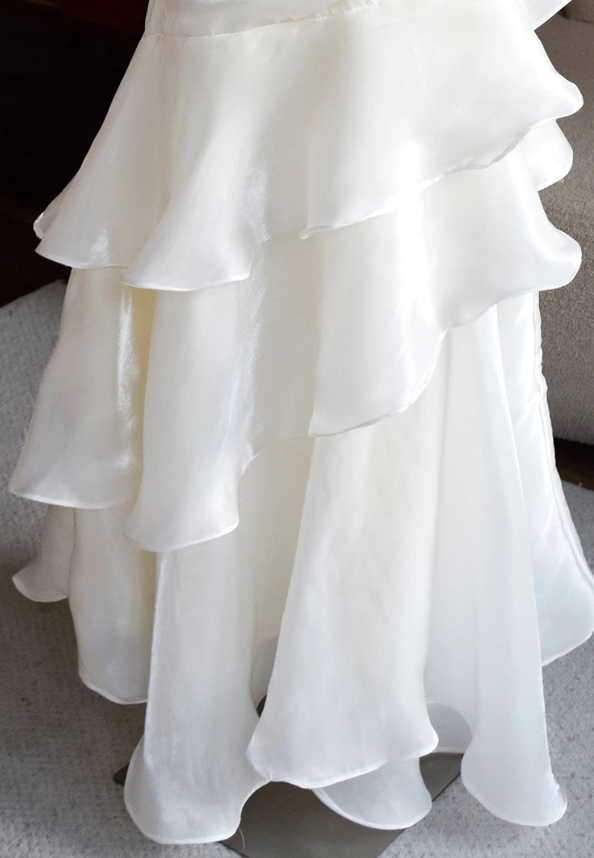 Robe de bal de princesse bustier à volants en satin long, robe de soirée C8117
