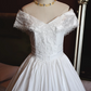 Ornate Off-Shoulder Wedding Dresses Lace A-Line Bridal Dress C9209