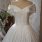Ornate Off-Shoulder Wedding Dresses Lace A-Line Bridal Dress C9209