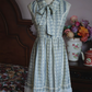 Playful Lapel Collar Blue Homecoming Dress Floral Bow A-Line Party Dress C9212
