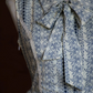 Playful Lapel Collar Blue Homecoming Dress Floral Bow A-Line Party Dress C9212