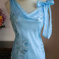 Elegant Spaghetti Straps Blue Homecoming Dress Sequins Ruffles Sheath Party Dress C9214