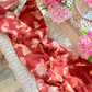 Vintage V Neck Red Prom Dress Floral Ruffles Mermaid Evening Dress C9216